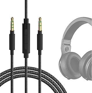 Geekria Audio Cable with Mic Compatible with Beats Studio Pro, Mixr Pro, Solo3.0, Solo2.0 Cable, 3.5mm Braided Nylon Replacement Stereo Cord with Inline Microphone and Volume Control (4 ft/1.2 m)