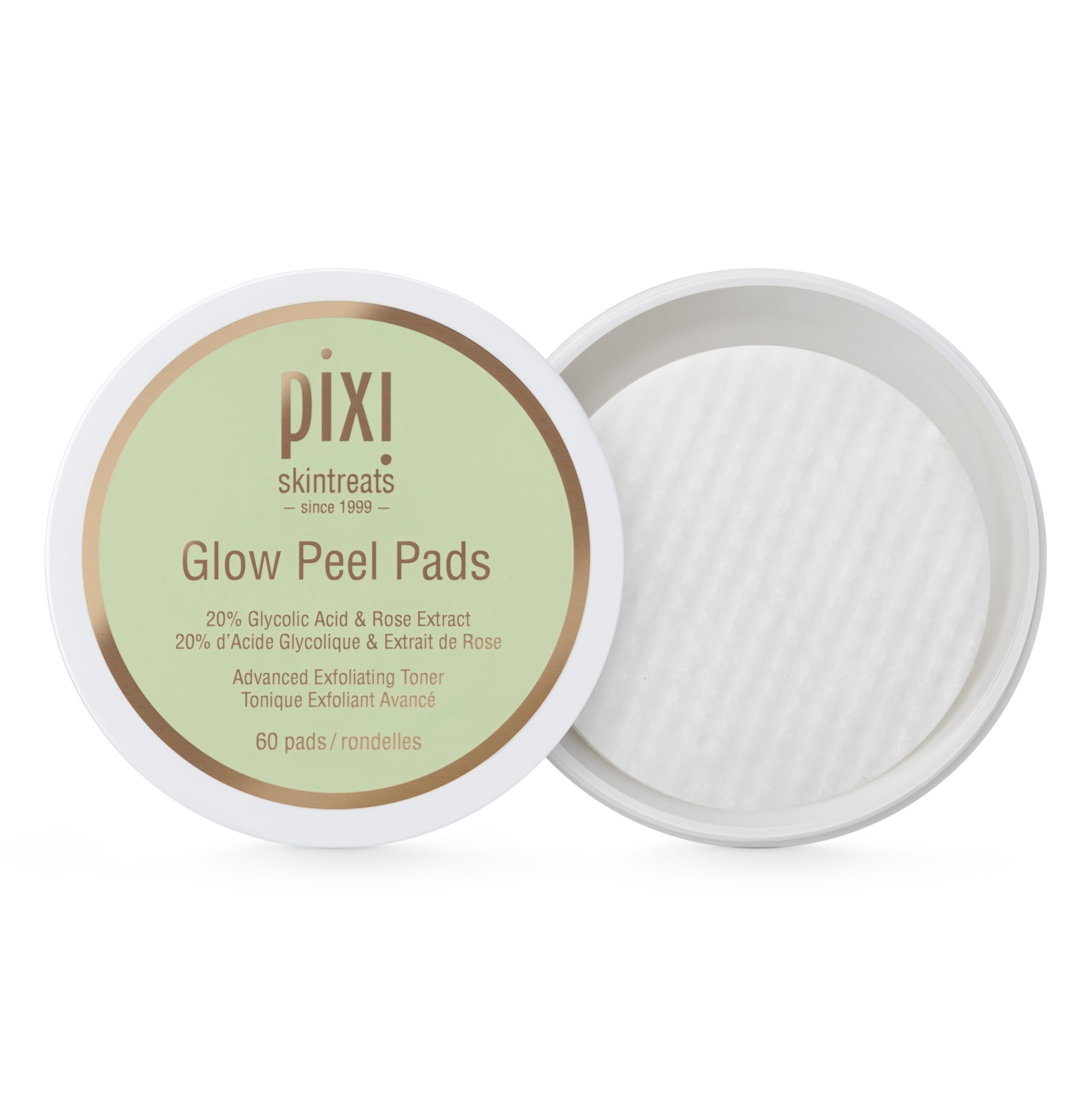 Beauty Glow Peel Pads | Exfoliating Treatment Contains 20% Glycolic Acid | Reveal Glowing Complexion | 60 Pads