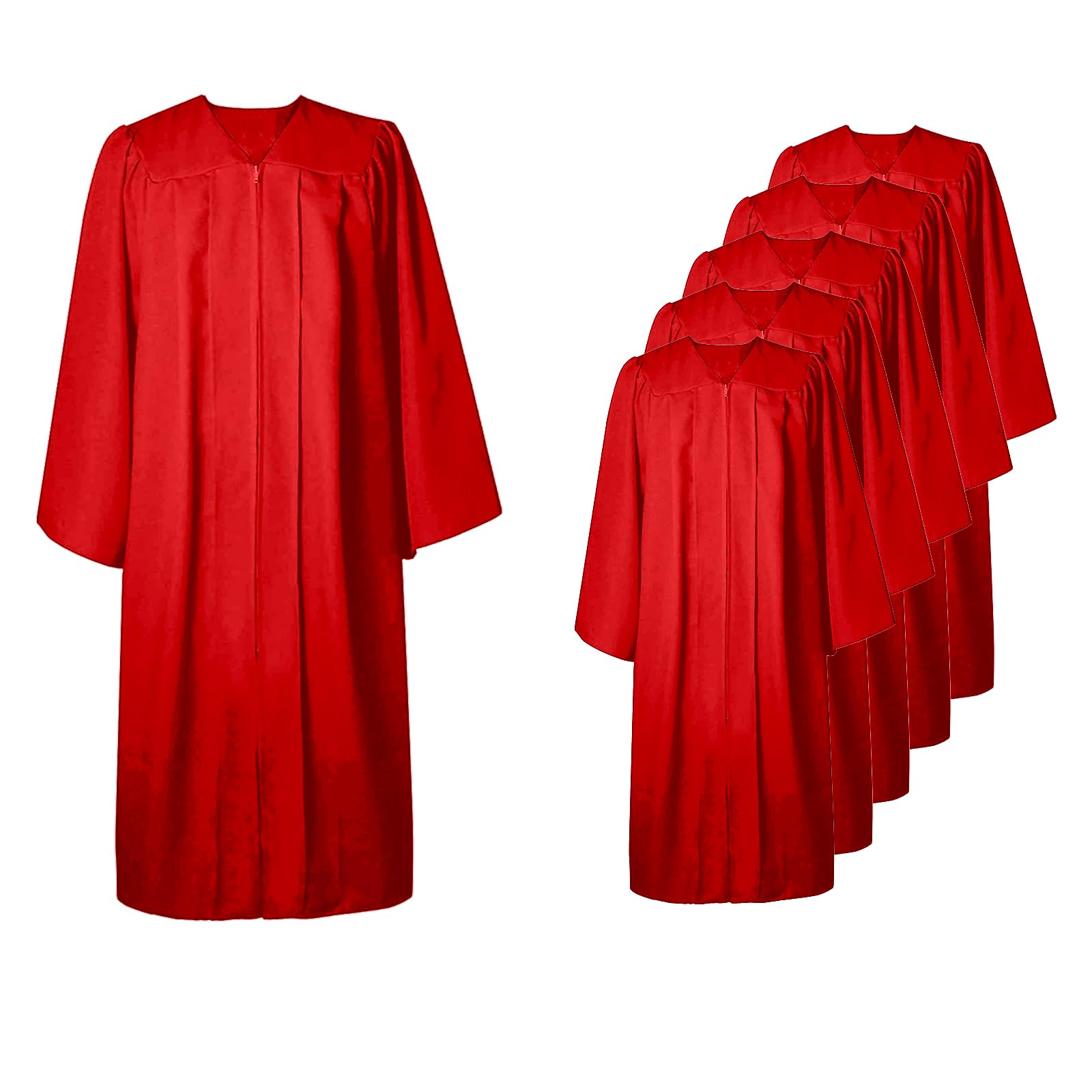 GAMYPET 6 Pcs Choir Robes for Church adults Baptism Robes for Water Baptism Unisex Matte Graduation Gowns for College