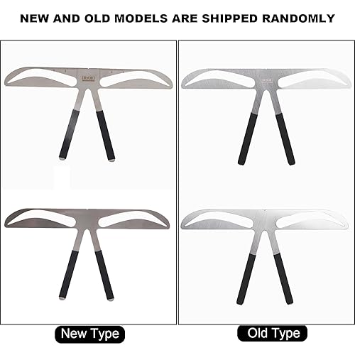 Miniatura 9 de ANGGREK Regla permanente de cejas 4 tipos Herramienta de medición de cejas, herramienta de maquillaje, plantilla de forma de acero inoxidable (Ceja