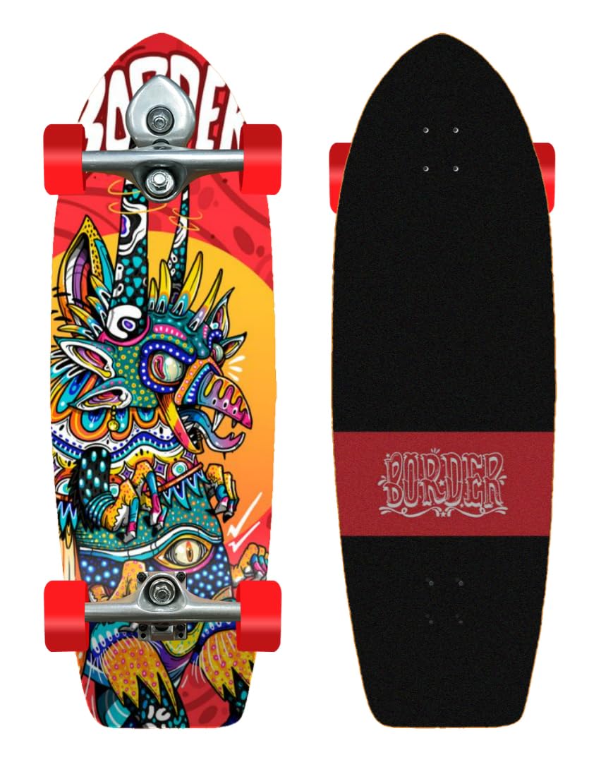 Border Surfskate Complete with Buri Surf Skate Skateboard Trucks - Alejibre 31 Fat Tail