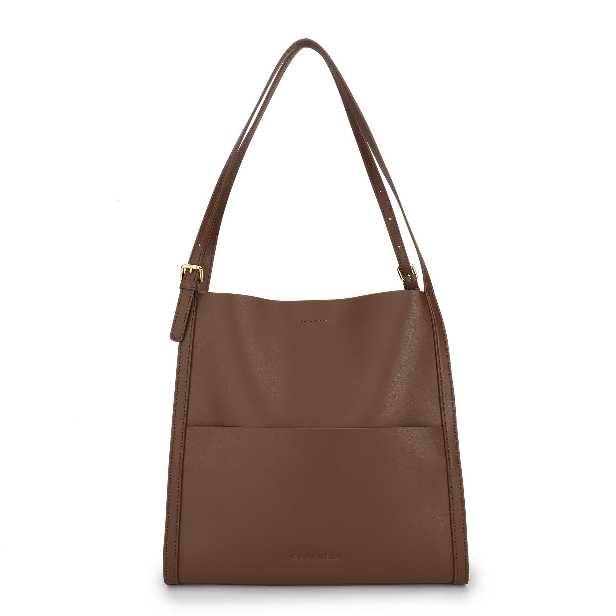 Carlheim Women Ella Premium Leather Shoulder Bag, Brown, Medium