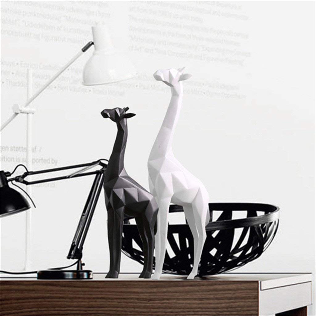 2 Pièces Statue de Girafe en Résine Décorative Nordique Figurine Sculpture pour Décor à Maison