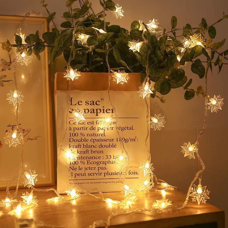 Image of KharidoLive 20 LED Star of Stars Style Decorative Fairy String Lights for Home Decoration (Warm White, Steady Lights, 4 Meter Long, 2 Pin Plug)