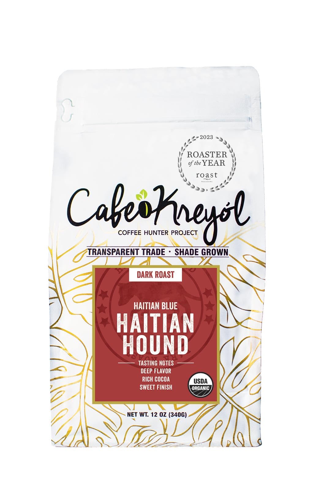 Cafe Kreyol Organic Haitian Hound | 12 oz - Haitian Blue Dark Roast Coffee - Whole Bean