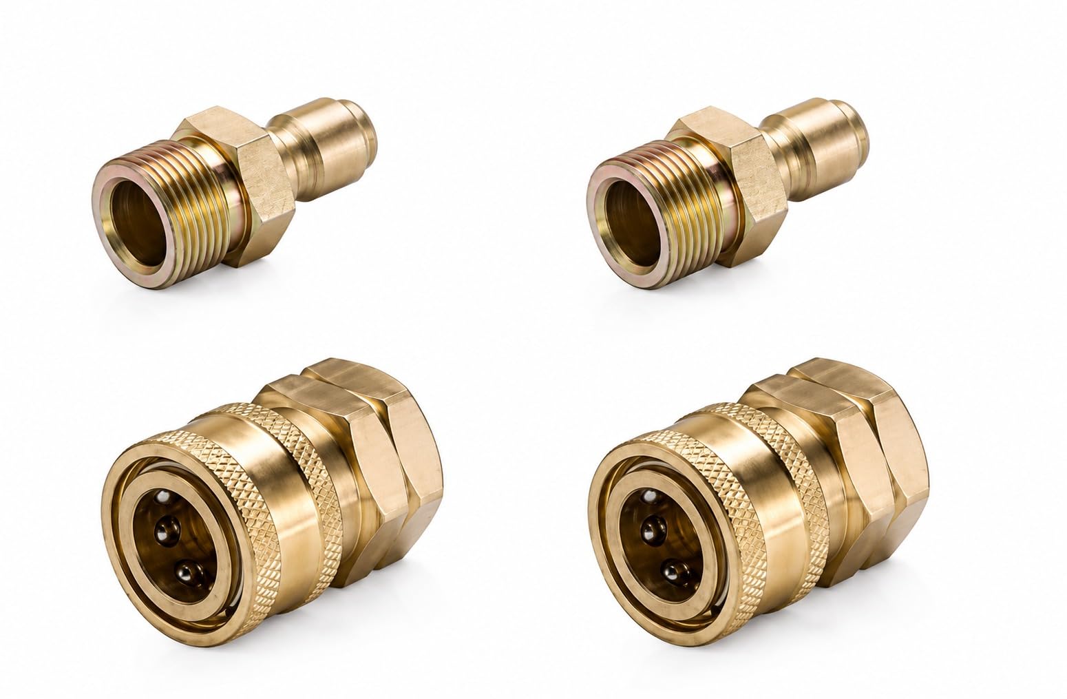 Fieldstar Brass Quick Connect Adapter Set for Pressure Washer Hose Pipe, M22 x 15 mm, 2 Male + 2 Female Fittings, Leak-Proof Quick Couplers, Compatible with Most Car Wash Pressure Washer Hoses-image-27