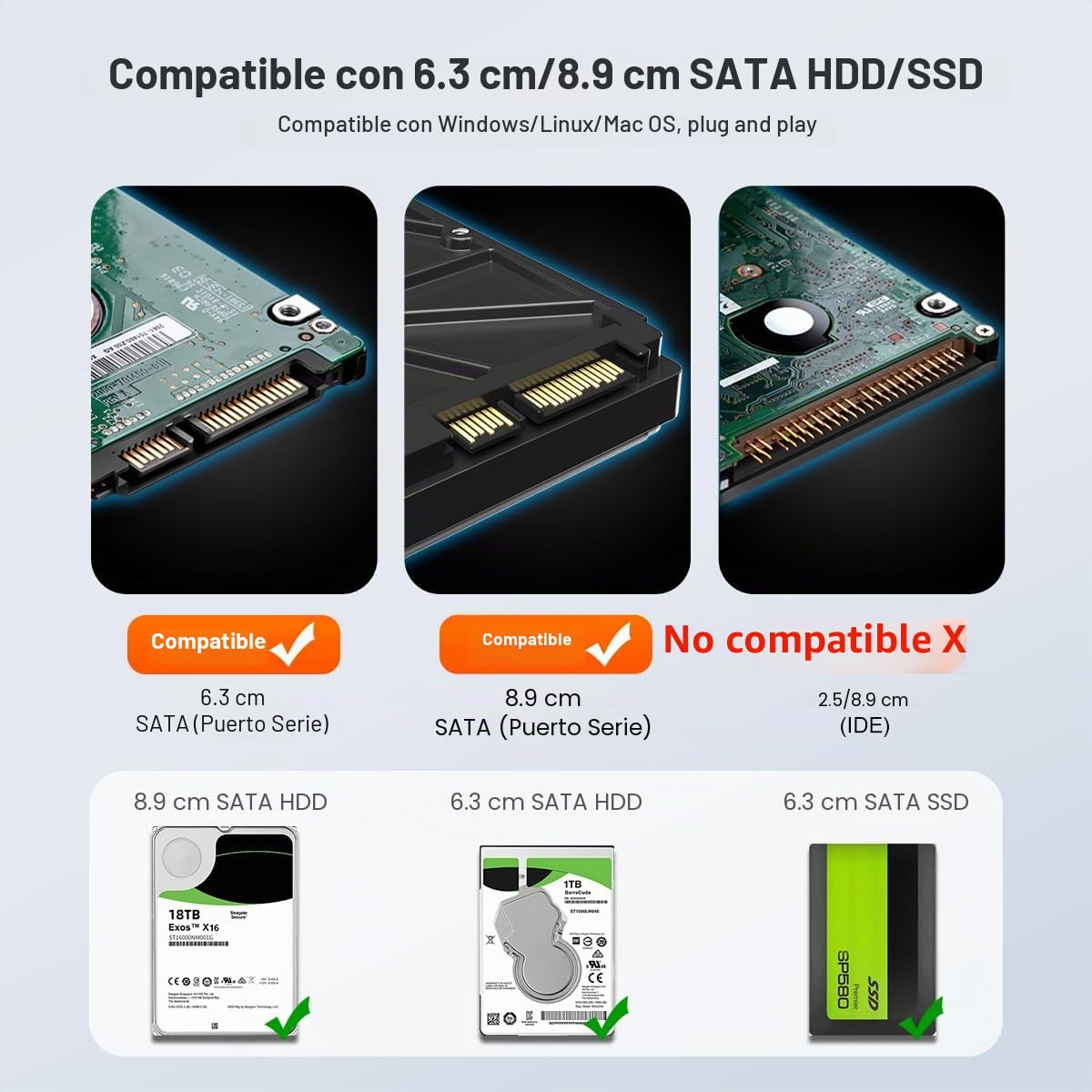 MAIWO Caja de Disco Duro de 4 bahías para Disco Duro SATA de 3.5 Pulgadas con Dos Ventiladores, Carcasa HDD de 4 bahías con Puerto HD-MI 4K, expansión de 88 TB, Interruptor de alimentación de Disco