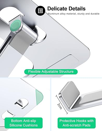 Miniatura 6 de Soporte plegable para laptop, soporte ergonómico ajustable en altura para escritorio, soporte elevador portátil de aluminio para laptop, soporte