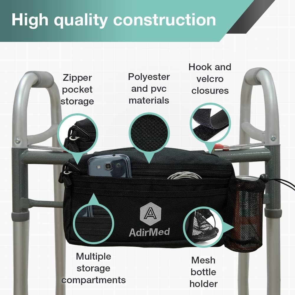 Exclusive Discount 50% Price AdirMed Wheelchair Pouch - Rollator Pouch - Walker Pouch - Blue