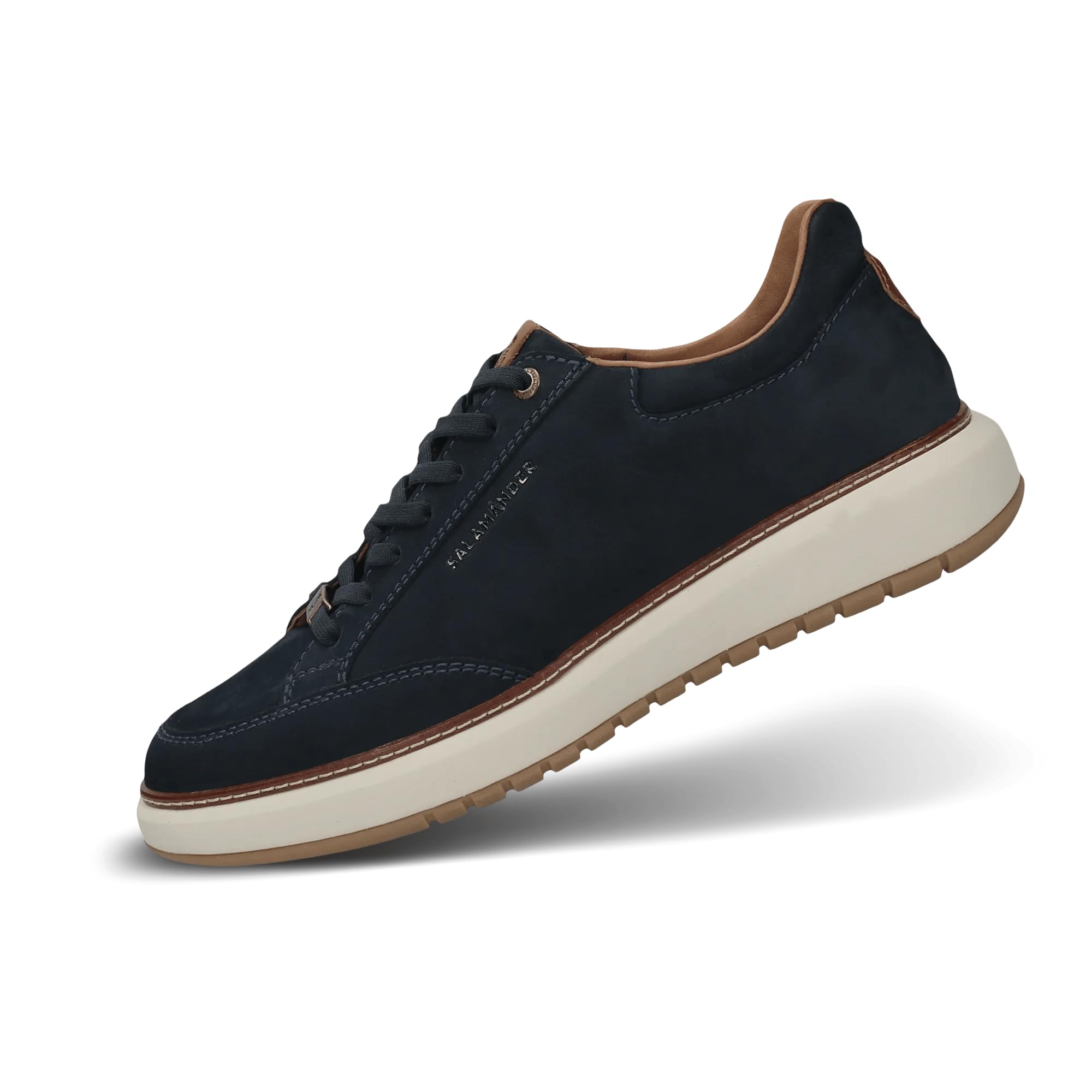 Salamander Męskie sneakersy ze skóry, niebieskie