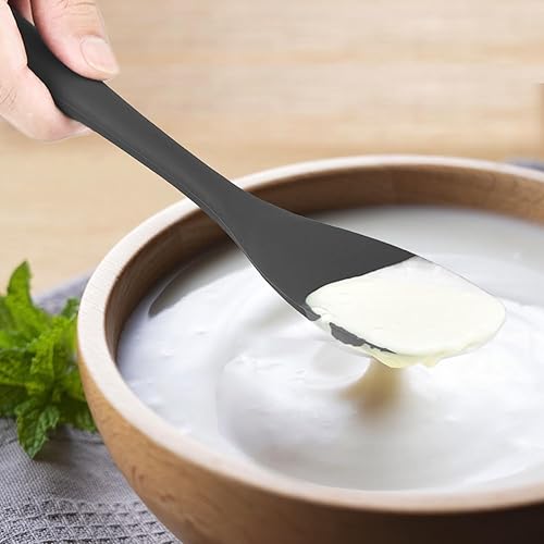 Miniatura 8 de Cuchara de espátula de silicona, cuchara de goma resistente al calor, raspadores flexibles antiadherentes sin costuras para hornear, herramienta de