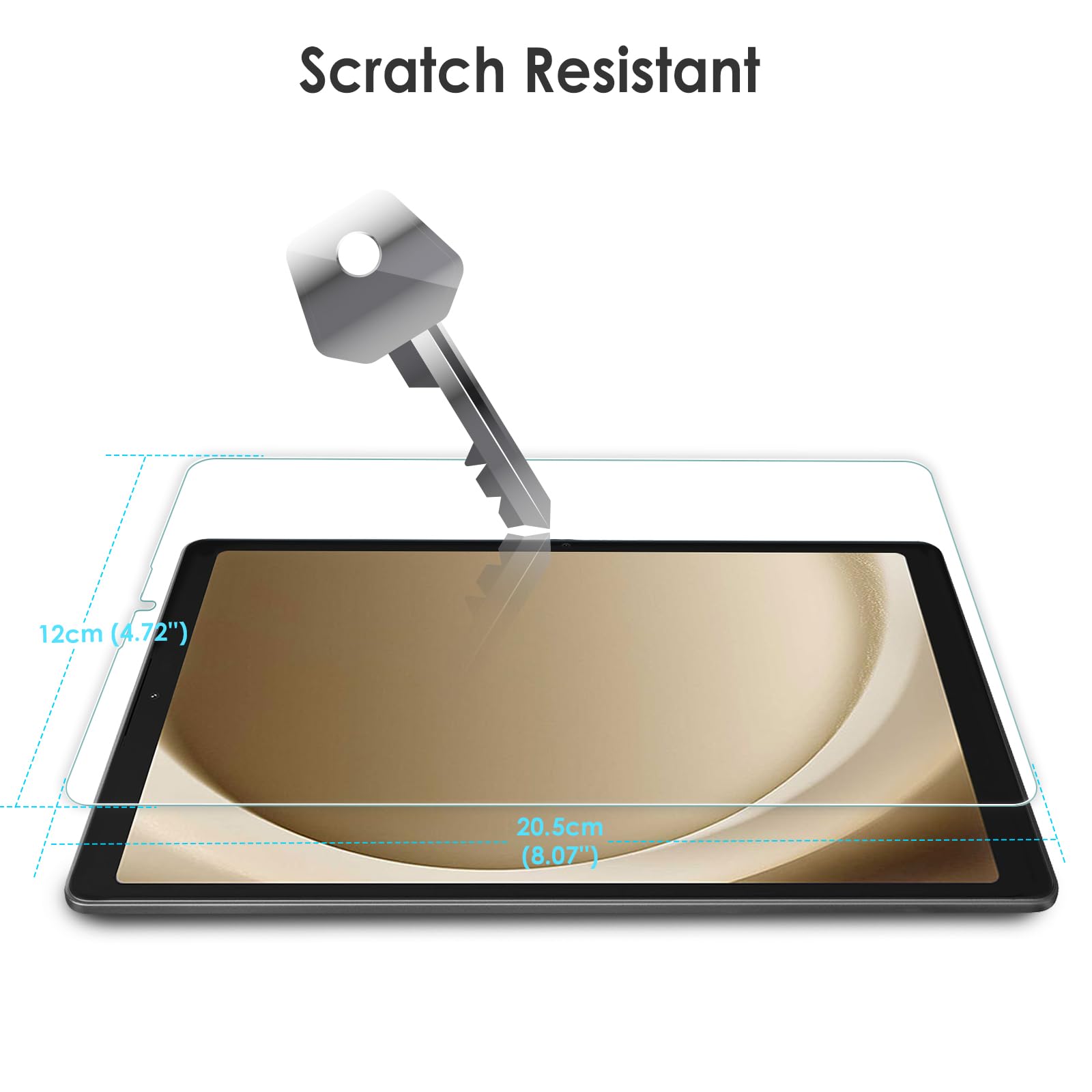 WD&CD 2-pak ochraniaczy ekranu kompatybilnych z Samsung Galaxy Tab A9 20.3 cm, zamiennik folii ze szkła hartowanego do Galaxy Tab A9 20.3 cm, odporne na zarysowania, odporne na pęcherzyki powietrza,