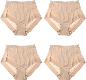 4PCS High Waist Seamless Shaping Briefs,High Waist Ice Silk Seamless Shaping Briefs