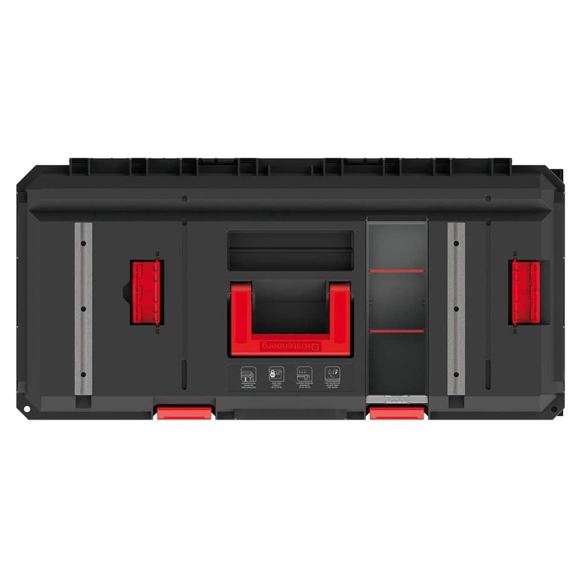 Caja de herramientas con ruedas para taller, caja de herramientas, con separadores, capacidad de carga de hasta 50 kg, plástico, 795 x 380 x 307 mm, serie modular X-Block