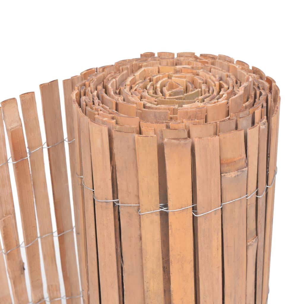 Ogrodzenie bambusowe, 2 sztuki, 100 x 400 cm, ogrodzenie ogrodowe, ochrona przed wzrokiem, na taras, do ogrodu, z naturalnego materiału bambusowego i nierdzewnego wzornictwa, jako dekoracyjna