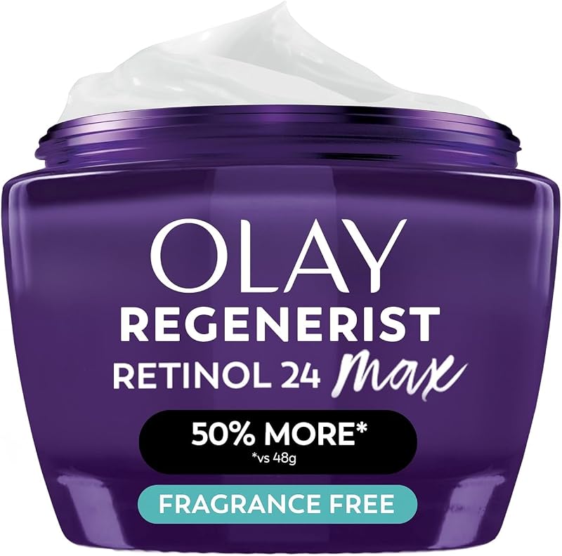 Retinol Night Cream for Women, MAX, Anti-Aging Face Mousturizer, Fragrance-Free, Non Greasy - Anti-Wrinkle, Smooth Fine Lines, Hydrating Skin Care - Triple Collagen Cream, Niacinamide, 2.6oz