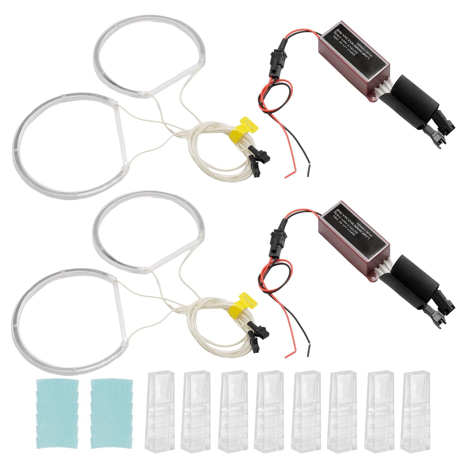 Hoypeyfiy Set di Anelli Halo Angel Eyes Bianchi, Sostituzione per BMW E46 E36 E38 E39, 12V 6000K CCFL Luce ad Alta Luminosità