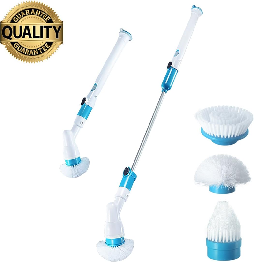 Electric Spin Scrubber, Rechargeable Turbo Scrubber, Automatic Cleaning Scrubber, 3 Head Sets for Multi-Purpose Uses Brushes