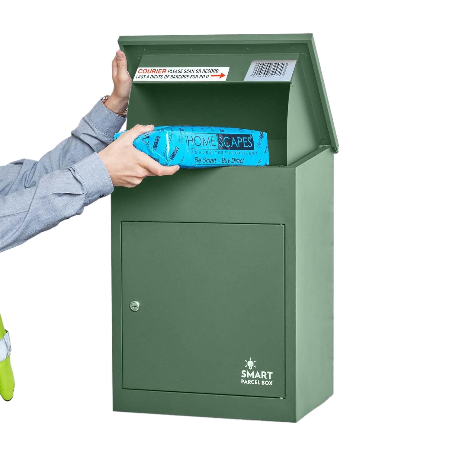 Smart Parcel Box - Wall Mounted Parcel Box Outdoor, Secure Green Delivery Box for Parcels, Durable & Waterproof, Lockable Weatherproof Parcel Drop Box Suitable For Multiple Large Packages