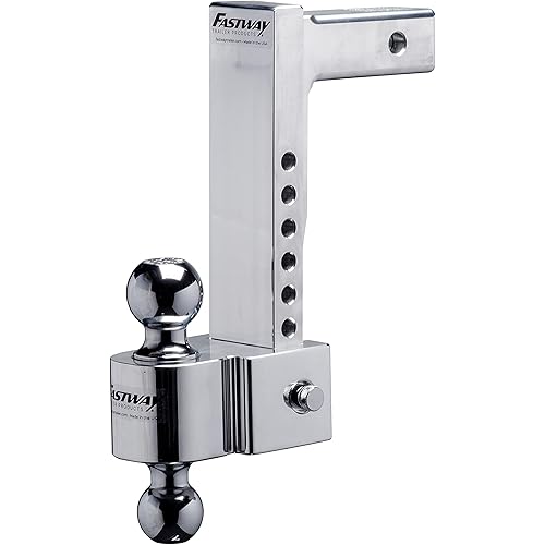 Fastway Flash 42-00-2900 E Series Adjustable Aluminum Ball Mount with 10 Inch Drop, 2 Inch Shank, and Chrome Plated Balls