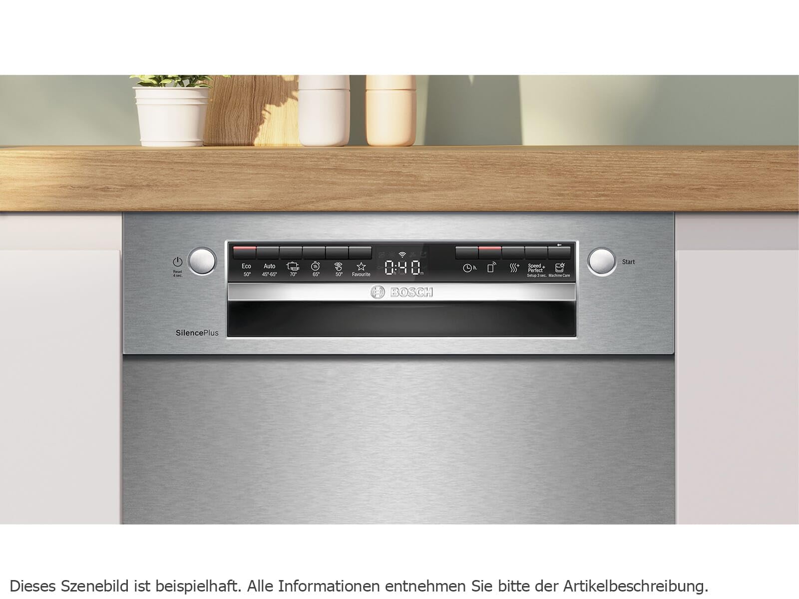 Bosch SPU4HMS10E Serie 4 - Lavavajillas para bajo encimera inteligente de 45 cm, cajón para cubiertos, secado extra, SpeedPerfect Plus, limpieza higiénica, asistente de programa, cesta superior