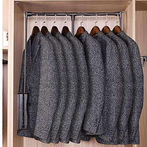 YANYUESHOP Wieszak na ubrania, podnoszony drążek do wieszania ubrań do szafy 51-121 cm, regulowany drążek na ubrania (rozmiar: 890-1210 mm)