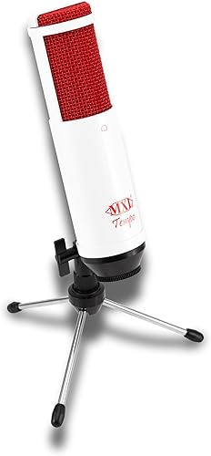 MXL micrófonos Condensador Micrófono, micrófono cardioide, BlancoRojo