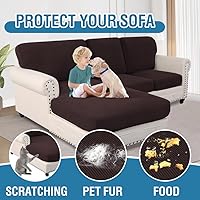 Vista 367 de H.VERSAILTEX 2025 New Sectional Couch Covers 8 Pieces Stretch Sofa Covers for Sectional Sofa Set Separate L Shaped Couch Cover for Both Left/Right