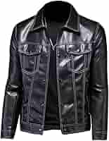 Amazon.com: YMGSCC Autumn Leather Jacket Men's Coat