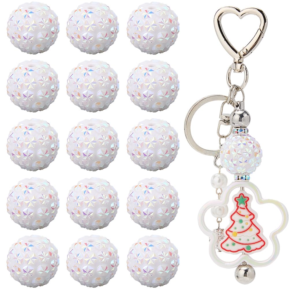 Perles en acrylique hexagonales et étoiles 20mm pour création de bijoux et porte-clés DIY