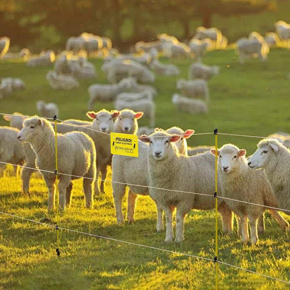 20 Postes de Fibra de Vidrio para Valla de Pasto y Valla Eléctrica, Postes Portátiles para Valla de Jardín, Largo 116cm