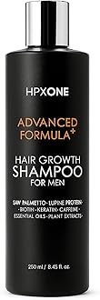 HPX ONE Anti Hair Loss Shampoo For Men - DHT Blockers: Saw Palmetto & Lupine Protein + Biotin, Keratin, Caffeine, Essential Oils & Plant Extracts - Strengthen, Thicken & Protect (250ml)
