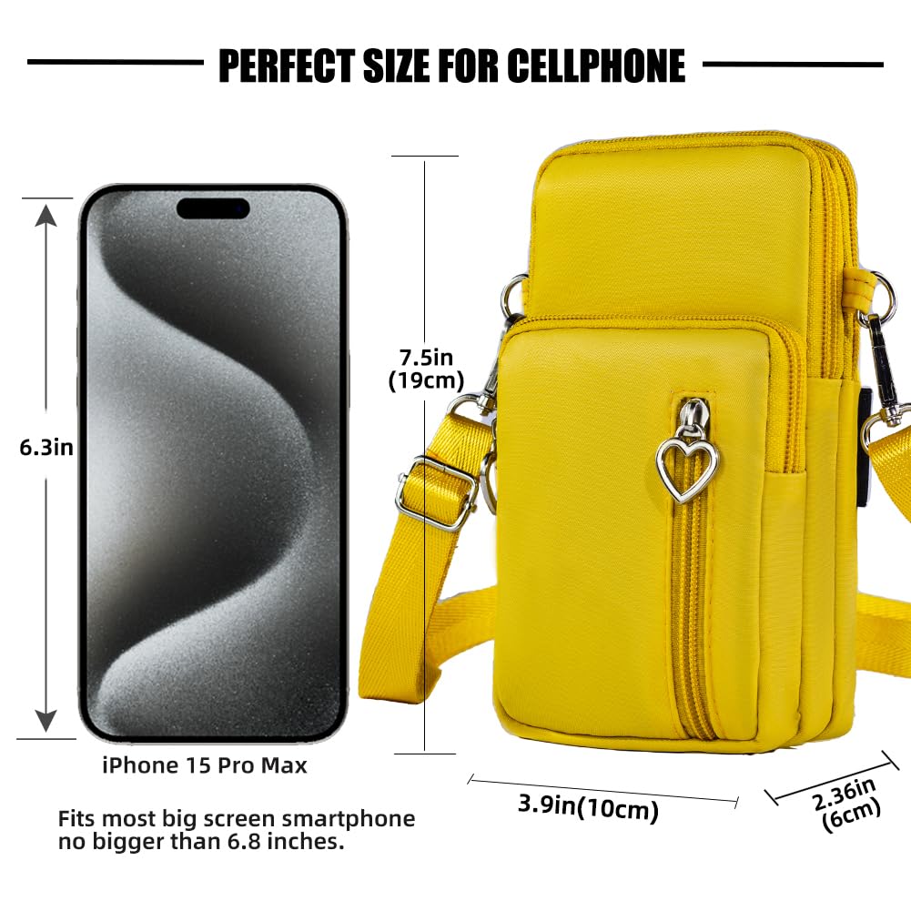 Borsa a tracolla da donna, impermeabile, borsa da polso con cerniera, piccola borsa a tracolla per iPhone 15 Pro Max/15/14/13/12/11, Samsung Galaxy S23 S22 o telefono meno da 6,8 pollici