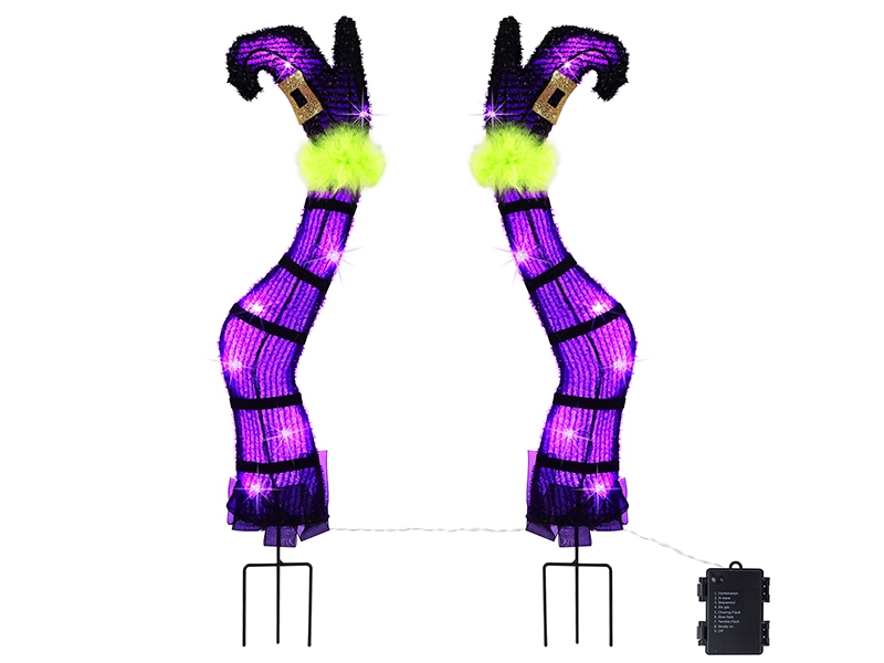 Amazon.com: Juegoal Set of 2 Halloween Lighted Wicked Purple Witch