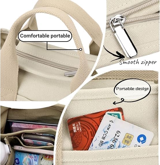 New Canvas Handbags for Women Large Capacity Multi Pocket Handbag Shoulder Bag Satchel Hobo Bag for Office and Travel3