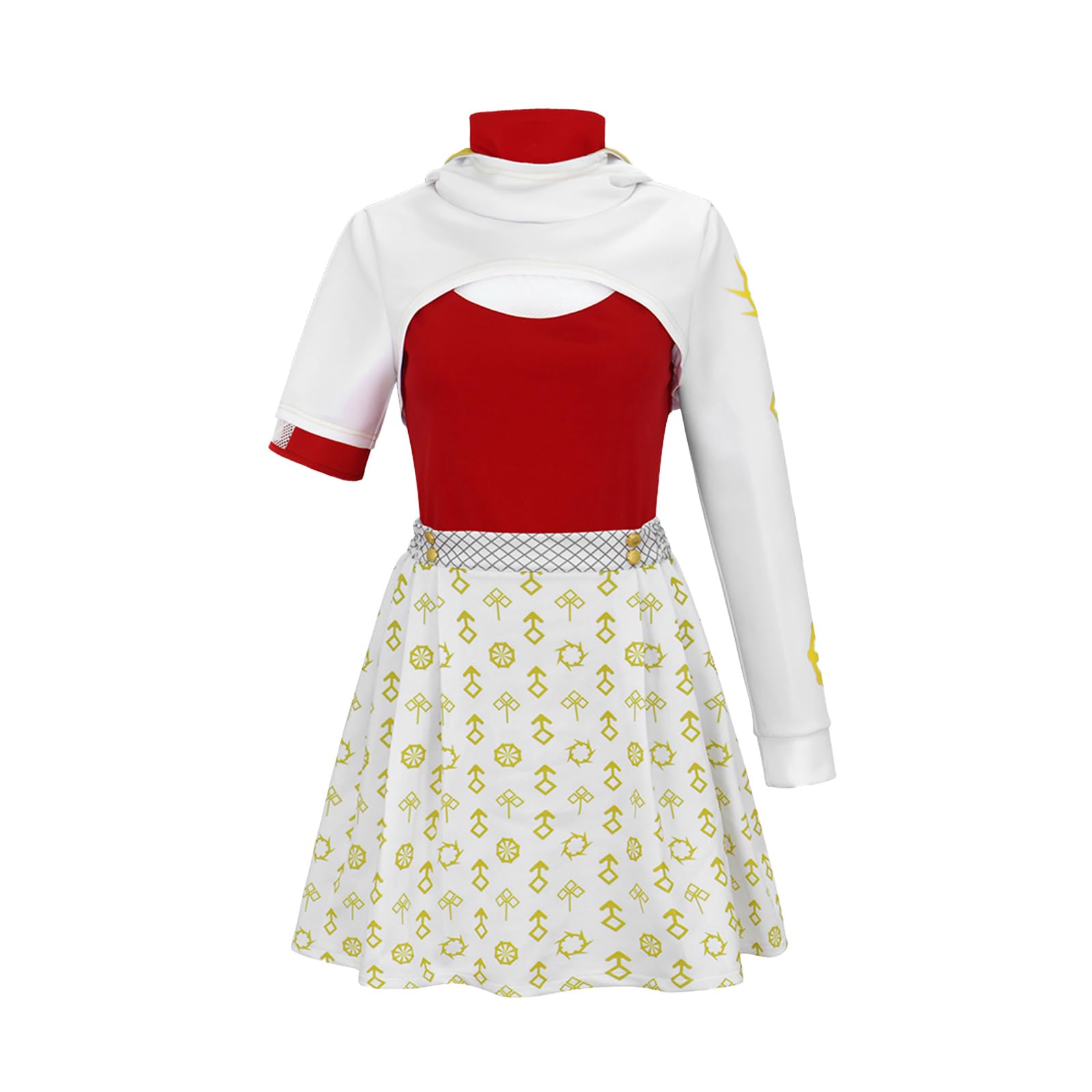 CR ROLECOS Nova Zombies 4 Costume for Adult Nove Shool Uniform Cheerleading Costume Halloween Dress Up Top Shirt Skirts 3pcs Set S — image 1