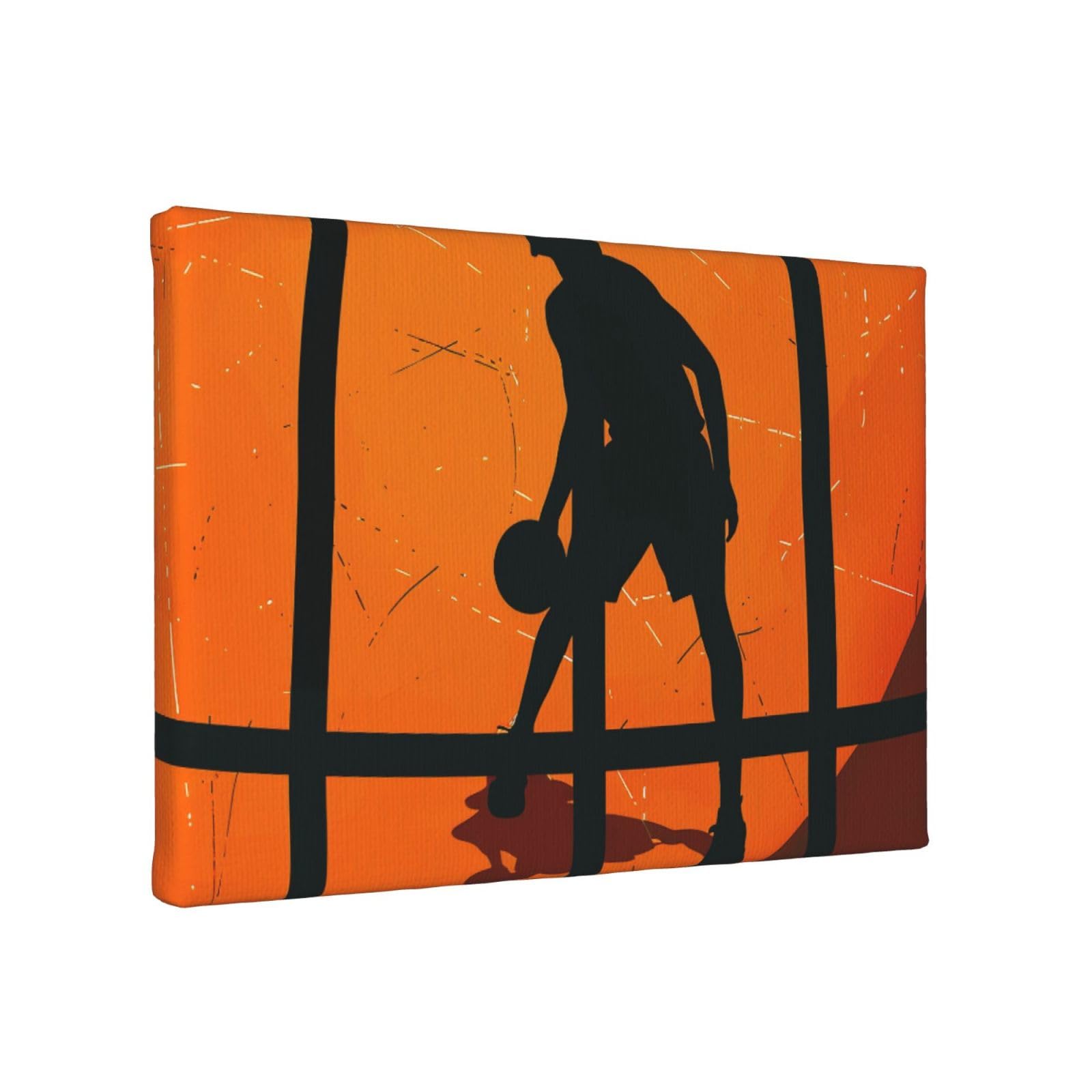 YKLJG Basketball Art Printed Wall Art Canvas Painting 30x20 CM Wooden Framed Picture Painting Artwork Prints for Bedroom Kitchen Home Office Decor