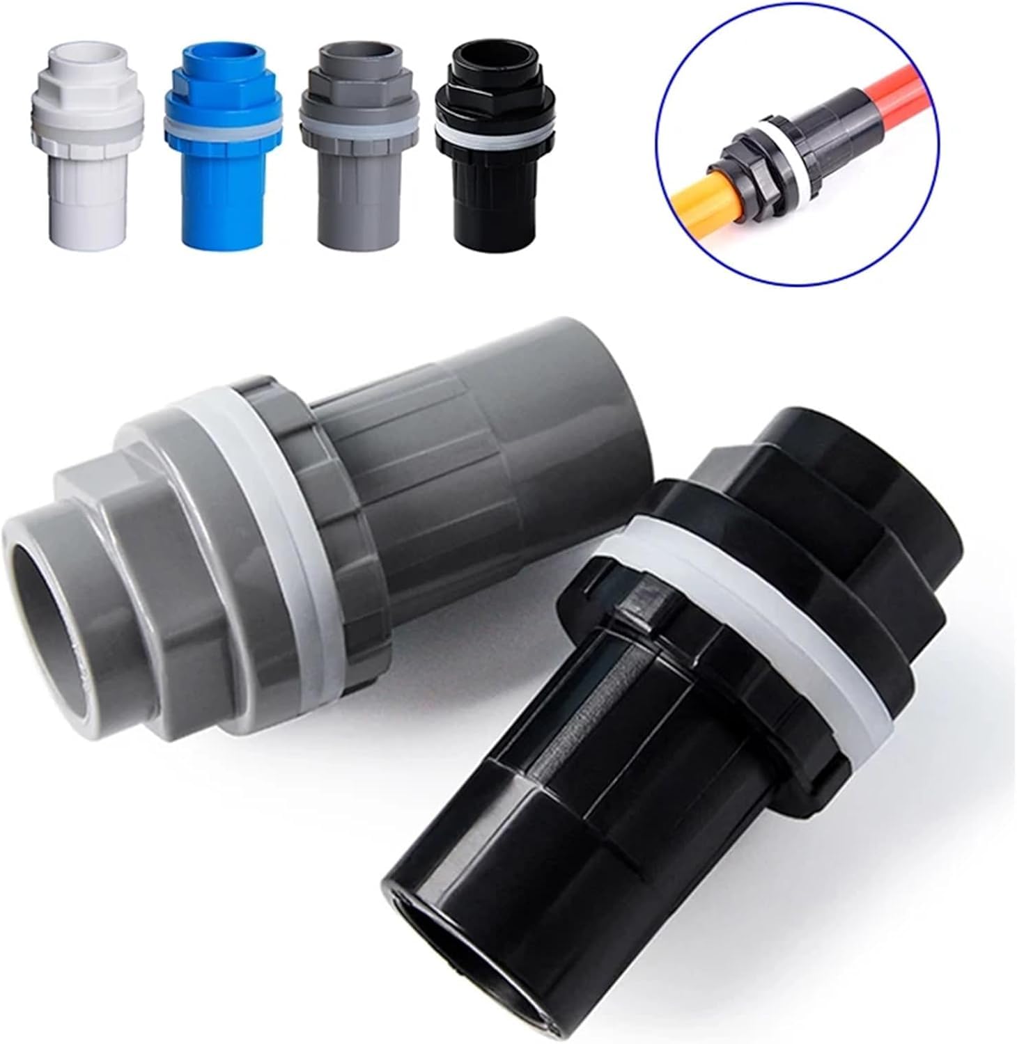 Junta de tubo de agua para acuario, conector de drenaje recto para pecera, junta de salida de entrada de 20-50 mm para uso doméstico y jardín