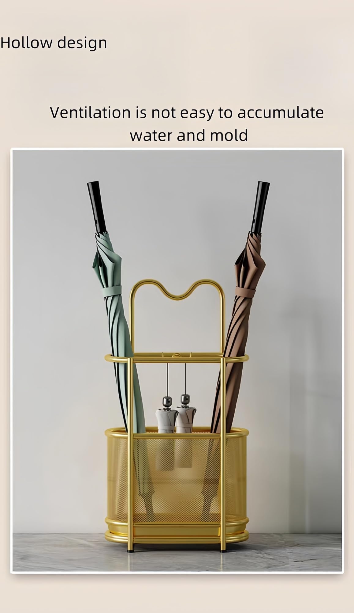 Porte-parapluie élégant en métal et porte-revues – Parfait pour l'entrée, la maison, le bureau et le salon – Décoration moderne peu encombrante pour la maison