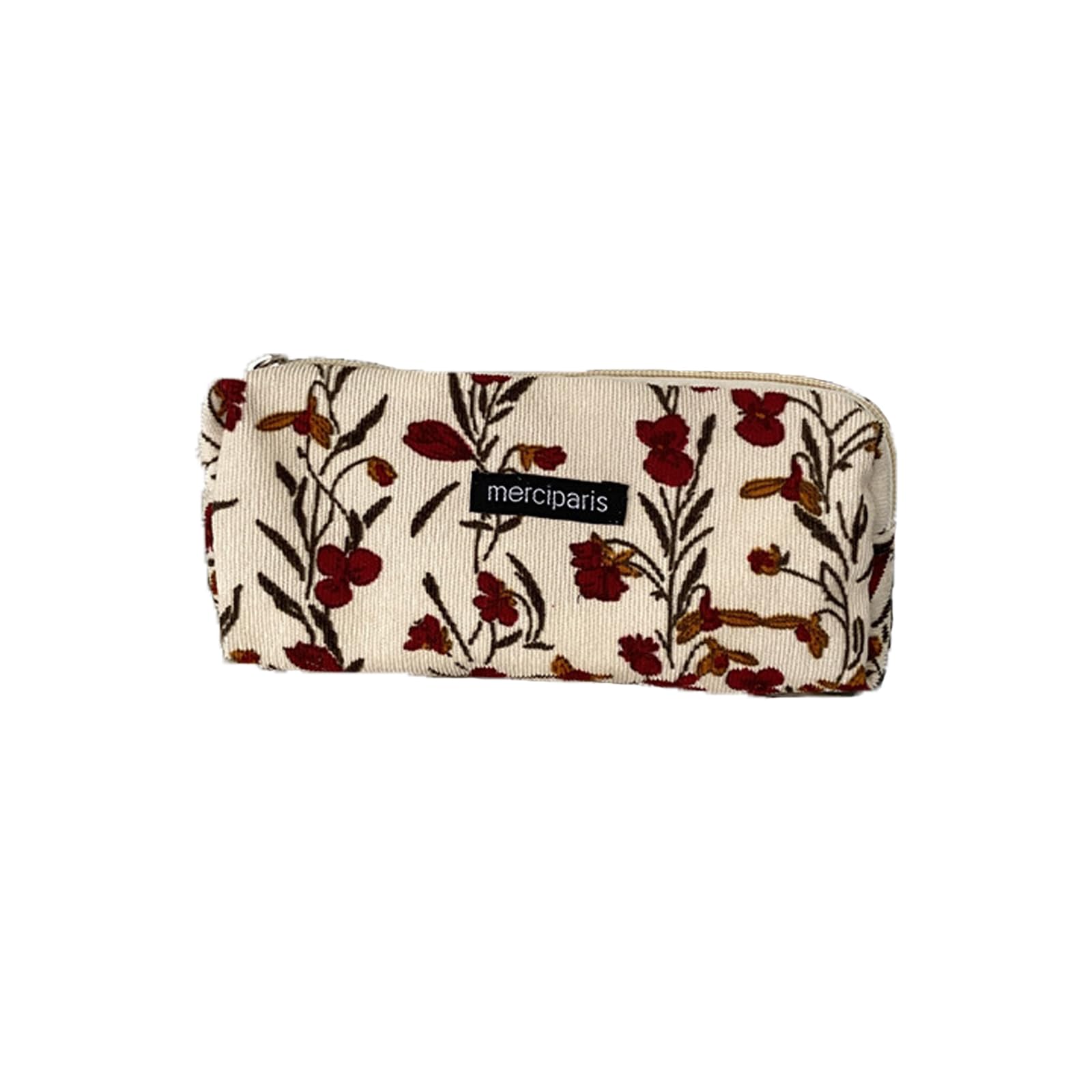 Qiwenr Pencil case with Small and Cute Cartoon Case, Ideal for Toy, Key, and Money Bags (Beige+Red) — image 1