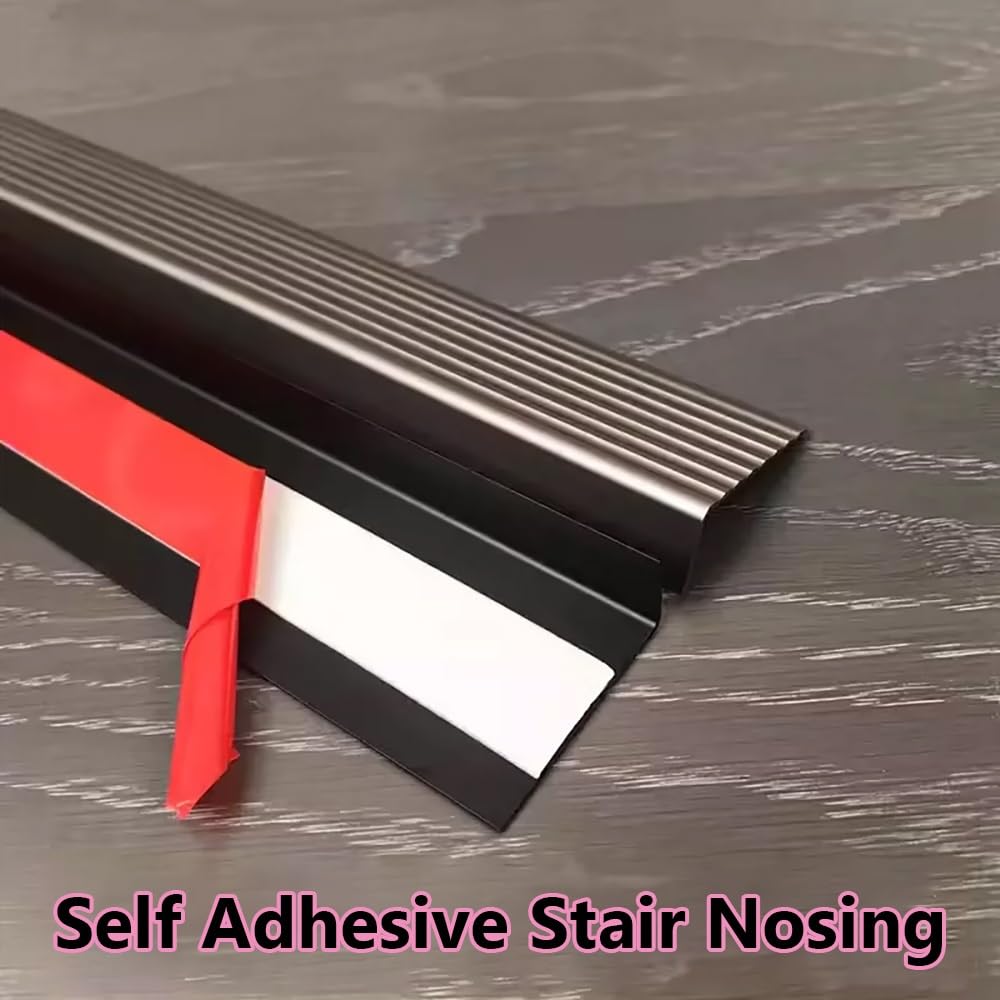 Perfil De Borde De Escalera En Forma De L, Antideslizante Perfil De Protección De Peldaños Aluminio, Protección De Bordes para Escalones Y Pisos(Gold,6x3cm)