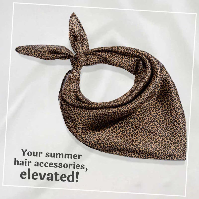 Image of Hair Drama Co. Elastic Bandana Head Scarf for Women | Silk Satin Head Wrap Bandana Scarves | Boho Style Statement Headband Stylish Design | All Day Wear Scarves | Hair Scarf Accessories