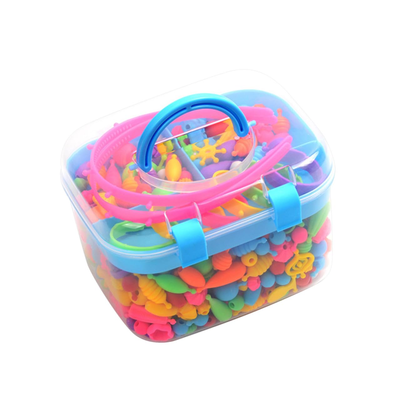 GARIOUANS Kit Caja de Cuentas de Plástico para Hacer Pulseras DIY para Niñas, Accesorios Portátiles y Diseño Delicado, Adecuado para Manualidades Creativas y Decoración