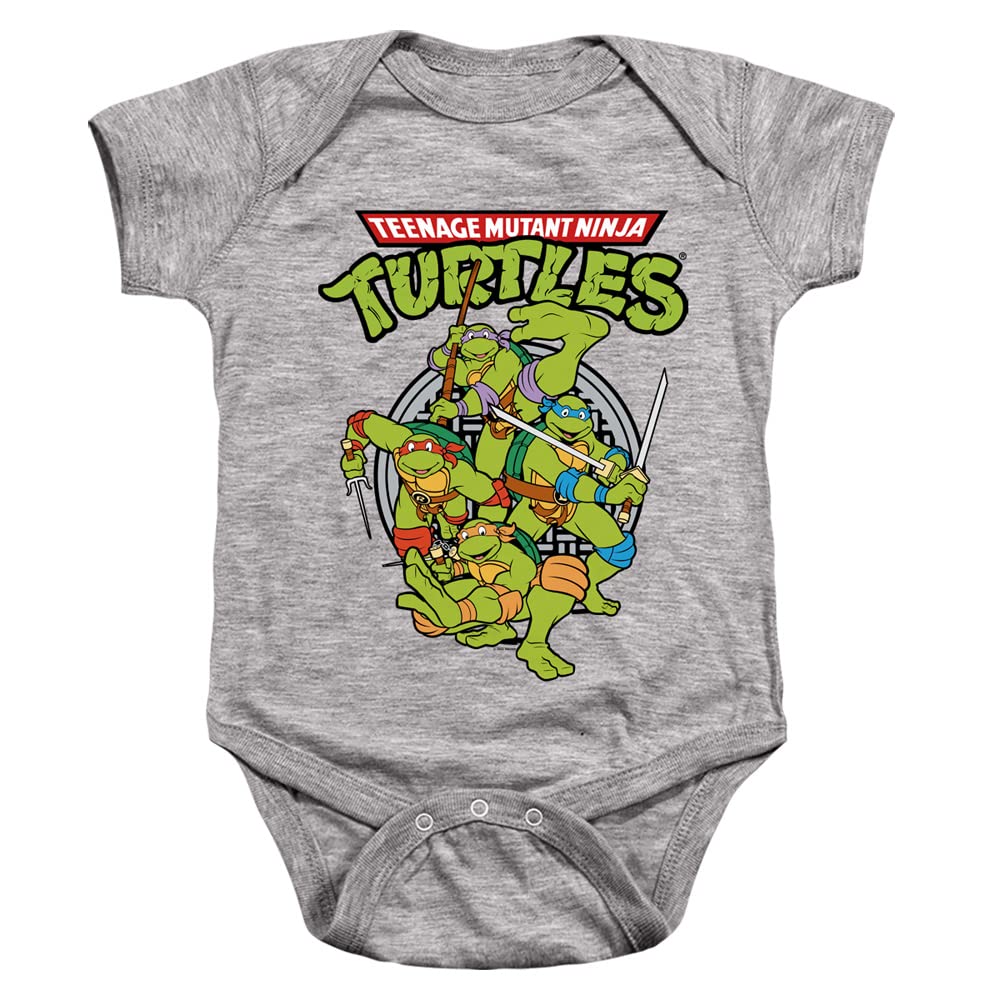 Popfunk TMNT Group Unisex Infant Snap Suit for Baby (6 Months) Athletic Heather