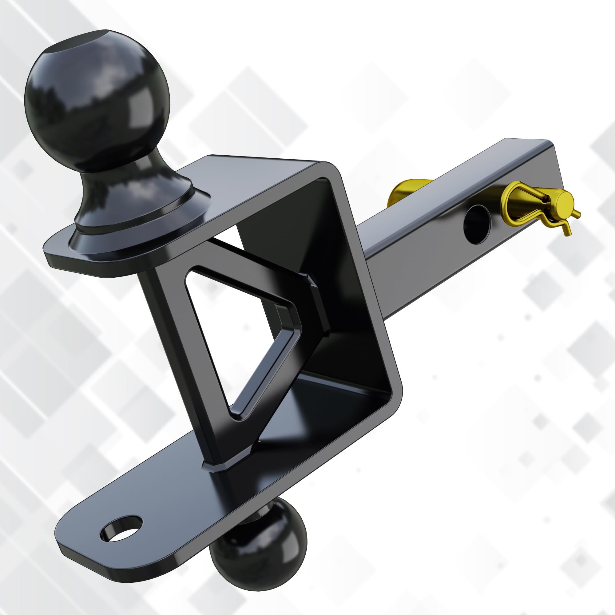 VNN ATV/UTV Dual Ball Trailer Hitch, 2 Inch & 1-7/8 Inch Ball, Fits 1-1/4-inch Receiver, 1-inch Rise, 3-in-1 ATV/UTV Multi-Hitch with Pin, ATV/UTV Receiver Hitch Towing Ball Mounts