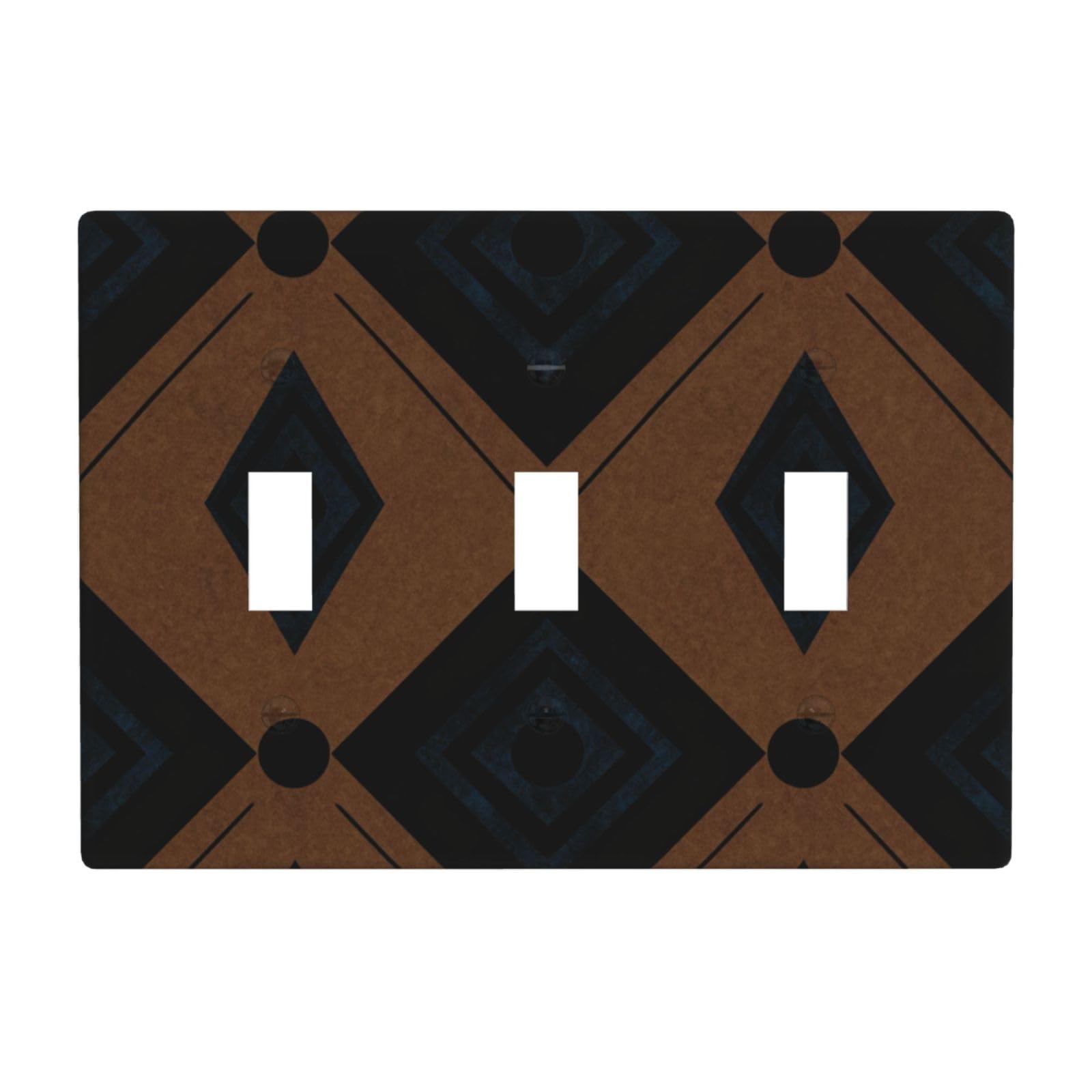 Indigenous 3 Gang Switch Plate Cover-Unbreakable Polycarbonate Wall Plate, Heat Resistant Toggle Switch Decor for Home