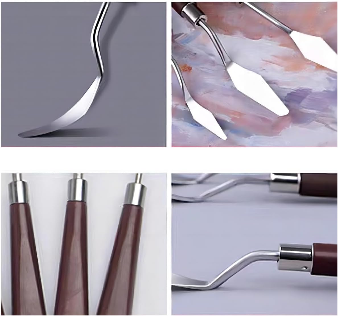 Cake Cream Spatula 5 Pieces, Stainless Steel Cake Apatula with Frosting Icing decorating Knife Art Painting Baking Pastry Tool Palette Knife for Cake Fondant Chocolate (5 Pcs) image 2