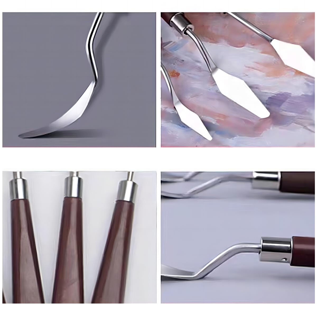 Łopatka do kremu do ciasta, 5 sztuk, ze stali nierdzewnej, z lukrem, dekorowanie, nóż, sztuka, malarstwo, pieczenie, ciasto, nóż, do ciasta, kremówki, czekolady, 5 szt