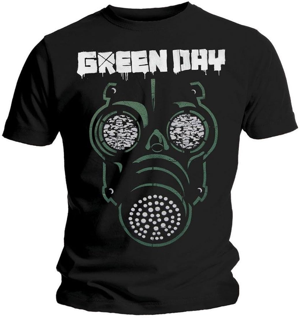 Bravado Men's Green Day Gas Mask Statement TShirt Amazon.co.uk Fashion