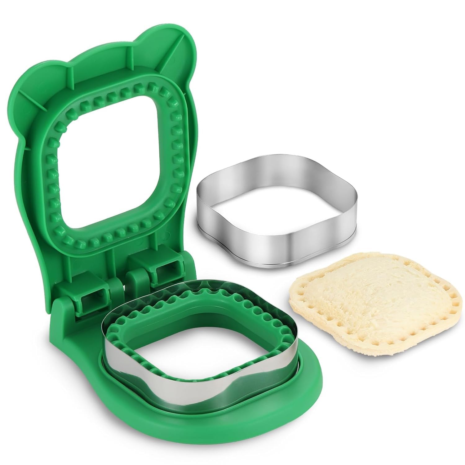 LUVIHCRETE Uncrustables Sandwich Maker, Sandwich Cutters for Kids Lunch Sandwich Cutter and Sealer Stainless Steel Baking Tools Sandwich Pocket Bread Mold Great for Lunchbox and Bento Box (Green) (B0D1QJ5SV7) Amazon Price History, Amazon Price Tracker